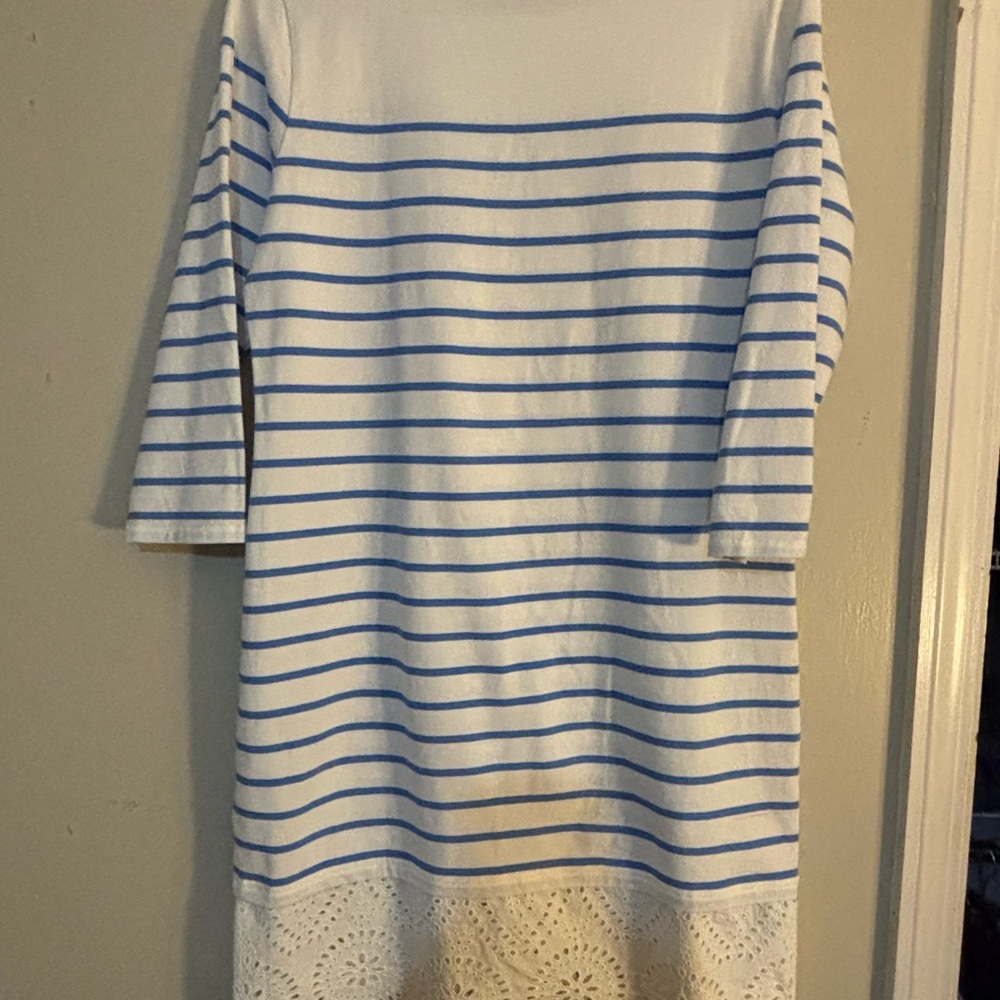Vineyard Vines Blue and White Striped Long Sleeve Dress - Picture 3 of 5